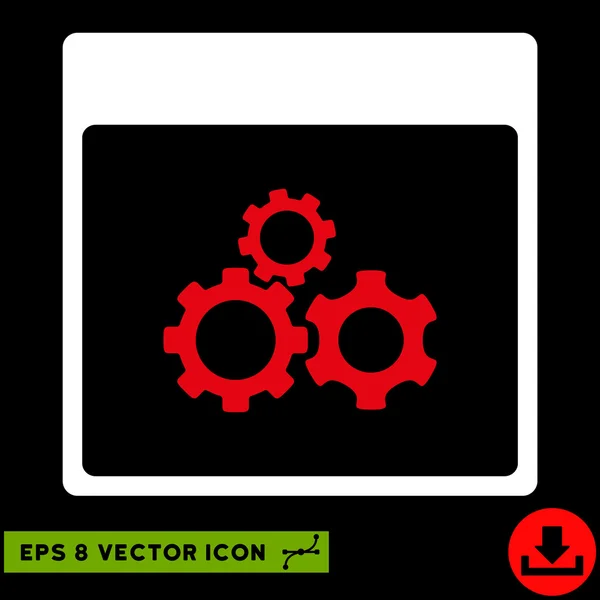 Mécanique engrenages Calendrier Page vectorielle Eps Icône — Image vectorielle