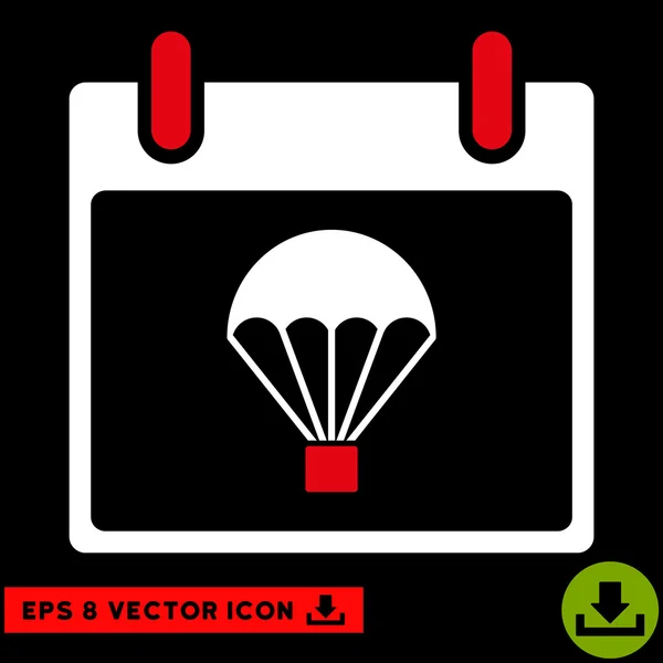 Paraquedas Calendário Dia Vector Eps Ícone — Vetor de Stock