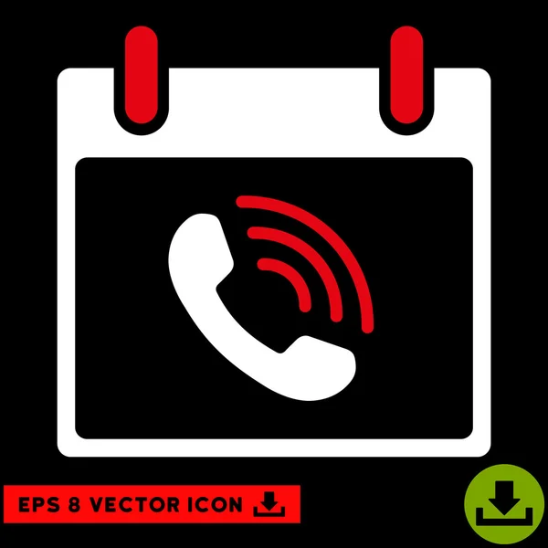 Teléfono de llamada Calendario Día Vector Eps icono — Vector de stock