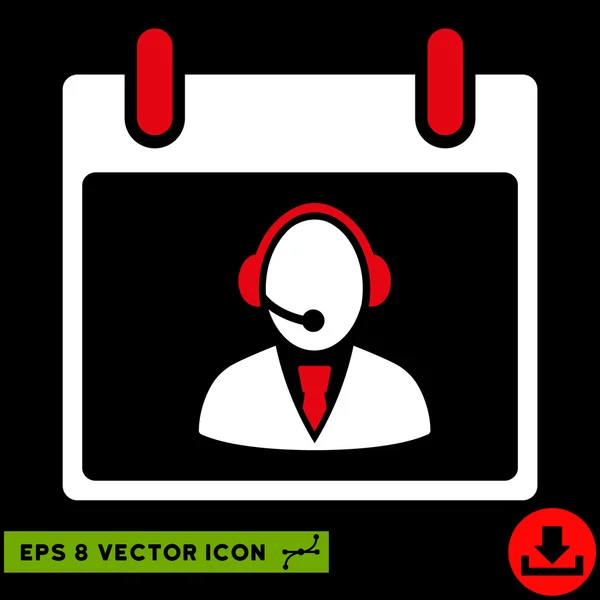 Recepção Operador Calendário Dia Vector Eps Icon — Vetor de Stock
