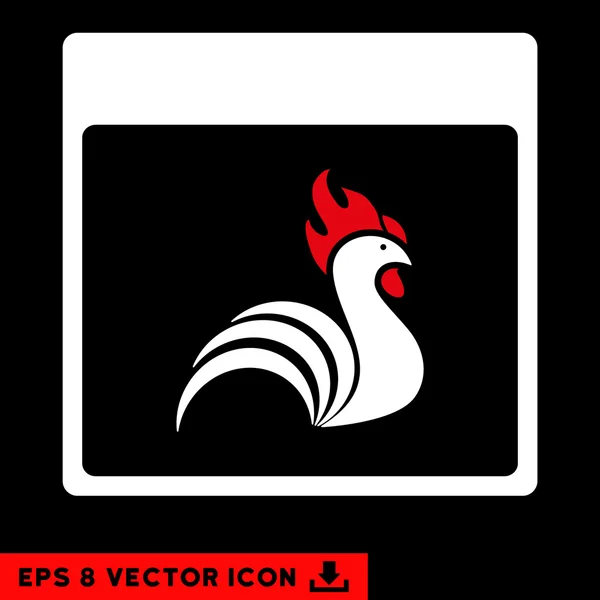 Rooster Calendar Página Vector Eps icono — Vector de stock