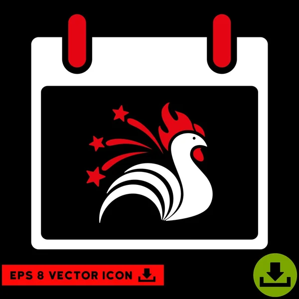 Sparkle Gallo Calendario Día Vector Eps icono — Vector de stock