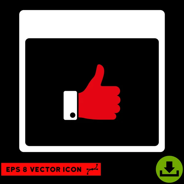 Hüvelykujját, a kéz naptár oldal vektor Eps ikon — Stock Vector