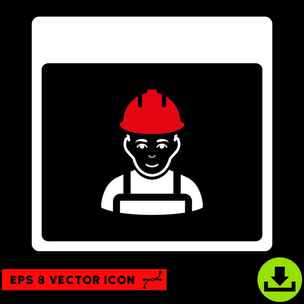 Arbeiter Kalender Seite Vektor eps Symbol — Stockvektor