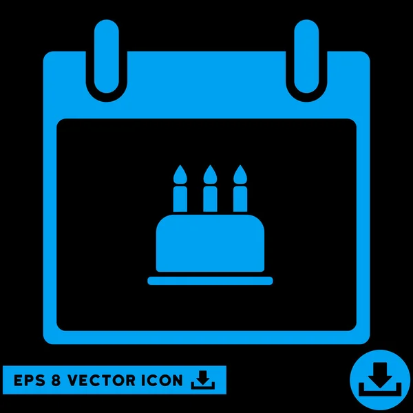 Aniversário Bolo Calendário Dia Vector Eps Ícone — Vetor de Stock