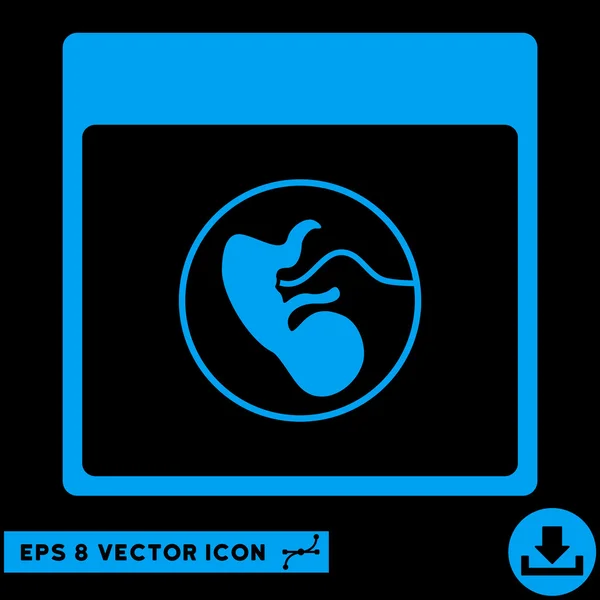 Página del calendario de embriones humanos Vector Eps Icon — Vector de stock