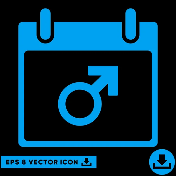 Mars mannelijke symbool kalenderpictogram dag Vector Eps — Stockvector