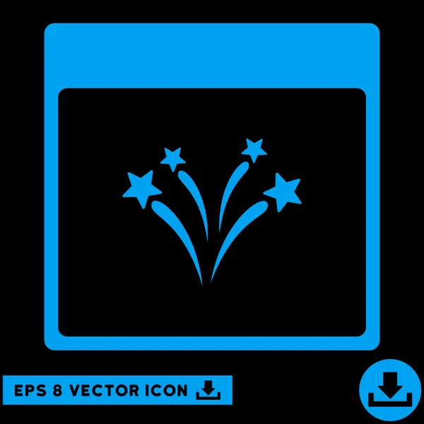 Fireworks Calendar Page Vector Eps Icon — Stock Vector