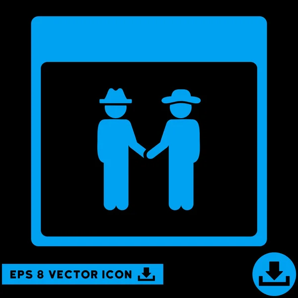 Men Handshake Calendar Page Vector Eps Icon - Stok Vektor