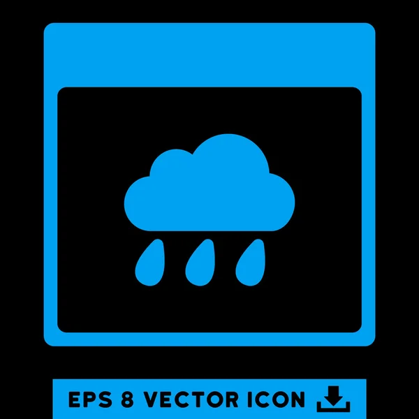 Rain Cloud Calendar Page Vector Eps Icon — Stock Vector