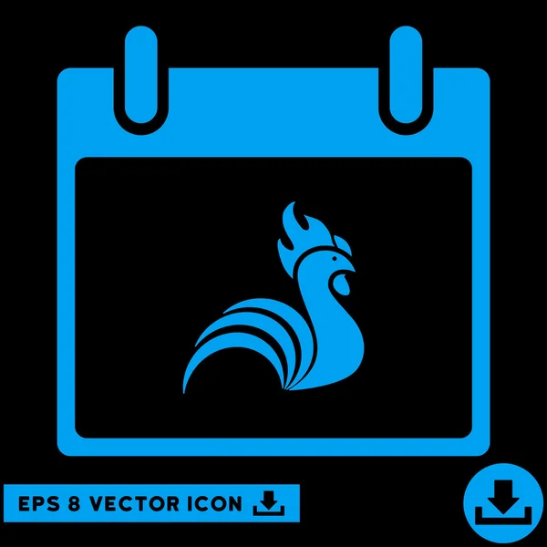 Rooster Calendar Day Vector Eps Icon — Stock Vector