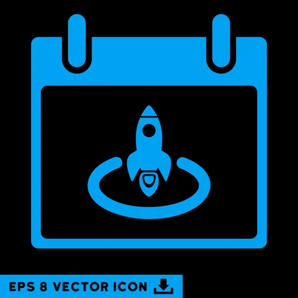 Raketenstart Kalenderseite Vektor eps Symbol — Stockvektor