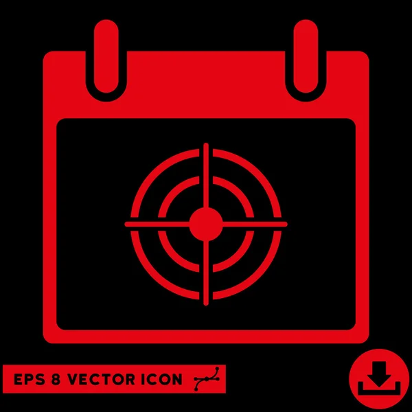 Bullseye Calendar Day Vector Eps Icon — Stock Vector