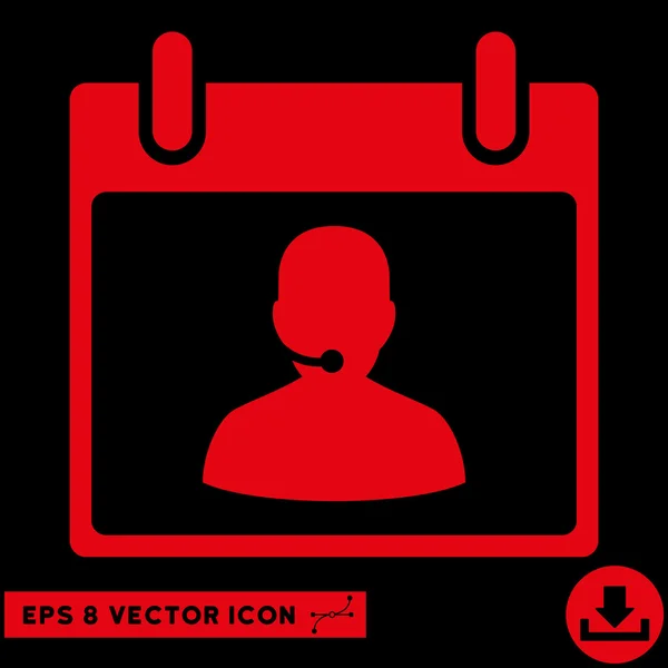 Call Center Manager Calendar Day Vector Eps Icon — Stock Vector