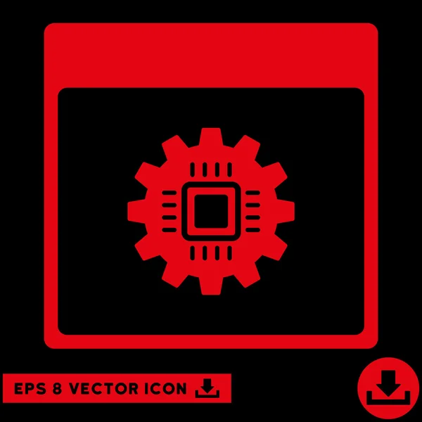 Chip Getriebe Kalender Seite Vektor eps Symbol — Stockvektor