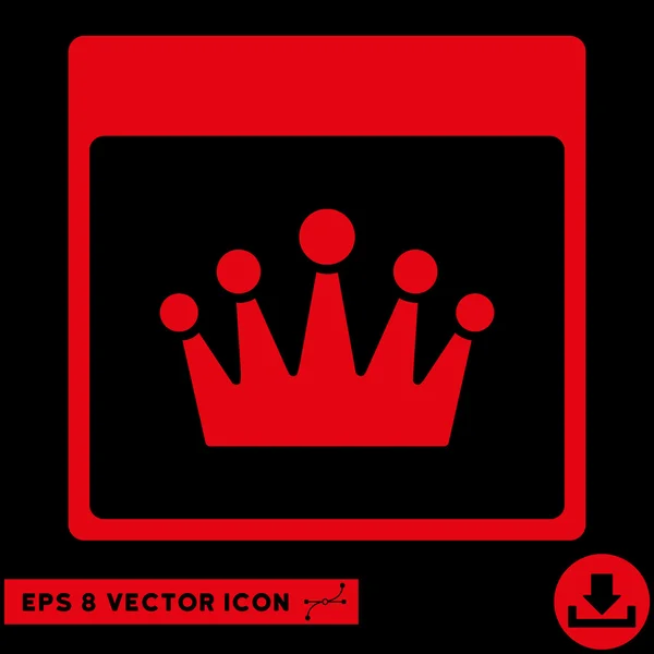 Página del calendario de la corona Vector Eps icono — Vector de stock