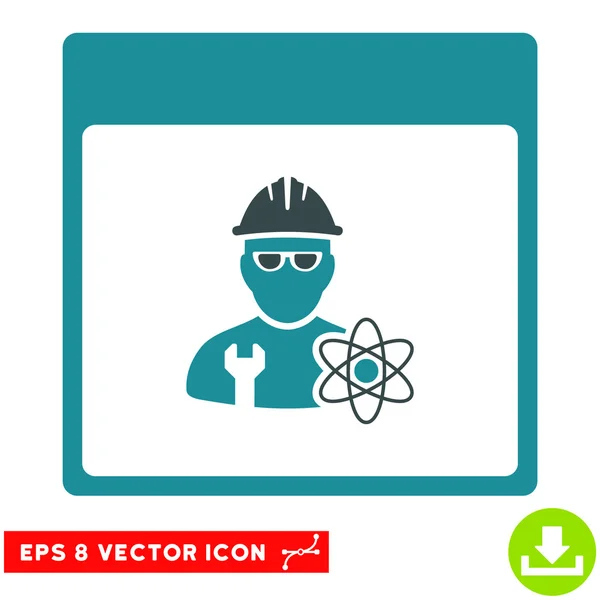 Atomic Engineer Calendar Page Vector Eps Icon — Stock Vector