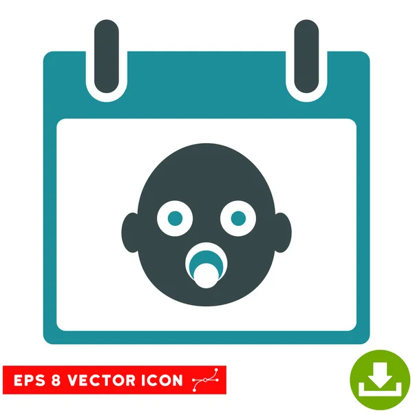 Baby Kopf Kalender Tag Vektor eps Symbol — Stockvektor