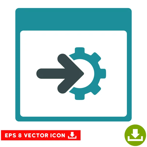 Página de calendário de integração Cog Vector Eps Icon — Vetor de Stock