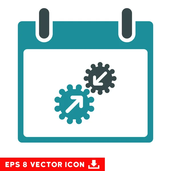 Gears Integration Calendar Day Vector Eps Icon — Stock Vector