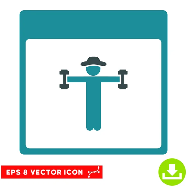 Cavalheiro Fitness Calendário Página Vector Eps Icon — Vetor de Stock