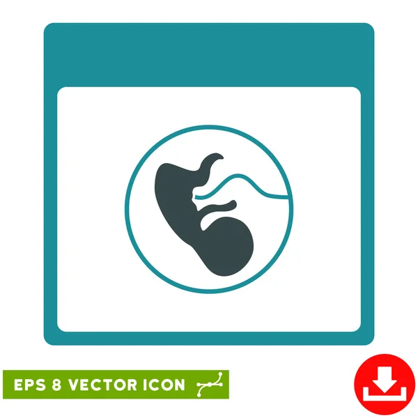 Página del calendario de embriones humanos Vector Eps Icon — Archivo Imágenes Vectoriales