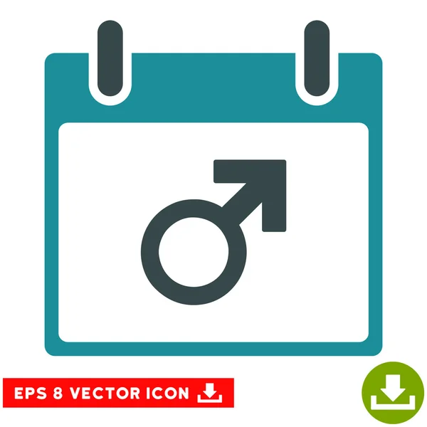 Marte Símbolo masculino Calendario Día Vector Eps icono — Vector de stock