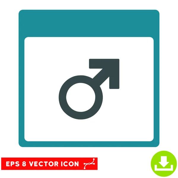 Mars mužský Symbol kalendáře stránky vektorové Eps ikona — Stockový vektor