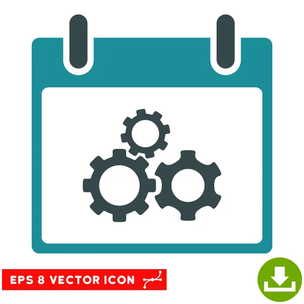 Mecánica Engranajes Calendario Día Vector Eps Icono — Archivo Imágenes Vectoriales