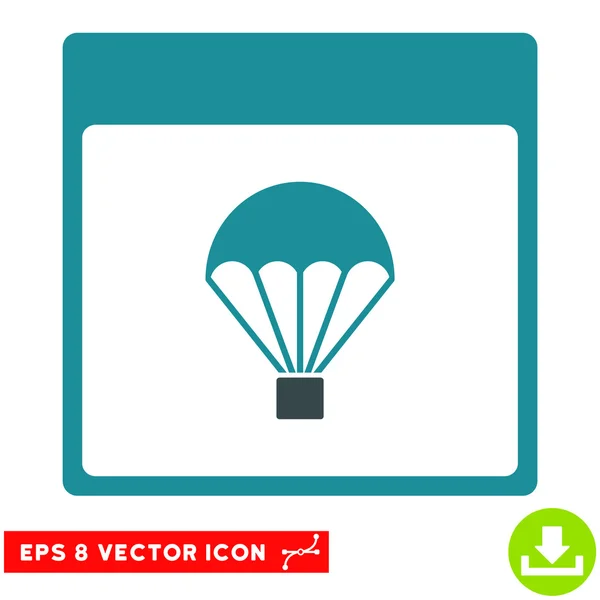 Parachute Calendar Page Vector Eps Icon — Stock Vector