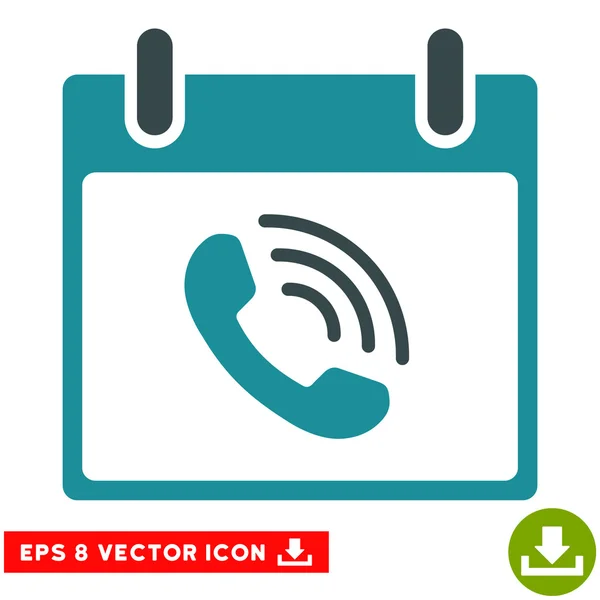 Telefone Chamada Calendário Dia Vector Eps Ícone — Vetor de Stock