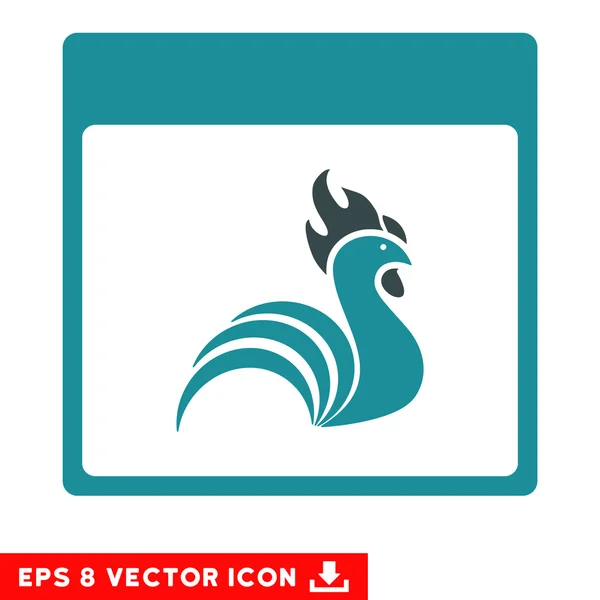 Rooster Calendar Página Vector Eps icono — Archivo Imágenes Vectoriales