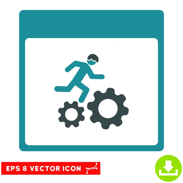 Correndo Trabalhador Calendário Página Vector Eps Icon — Vetor de Stock