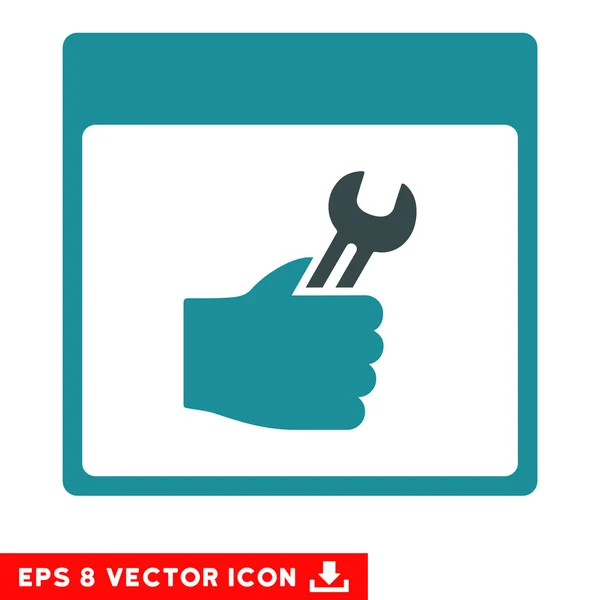 Spanner Service Hand pagina Vector Eps kalenderpictogram — Stockvector