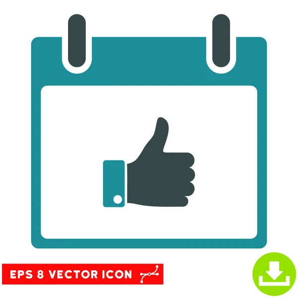 Duim omhoog Hand kalenderpictogram dag Vector Eps — Stockvector