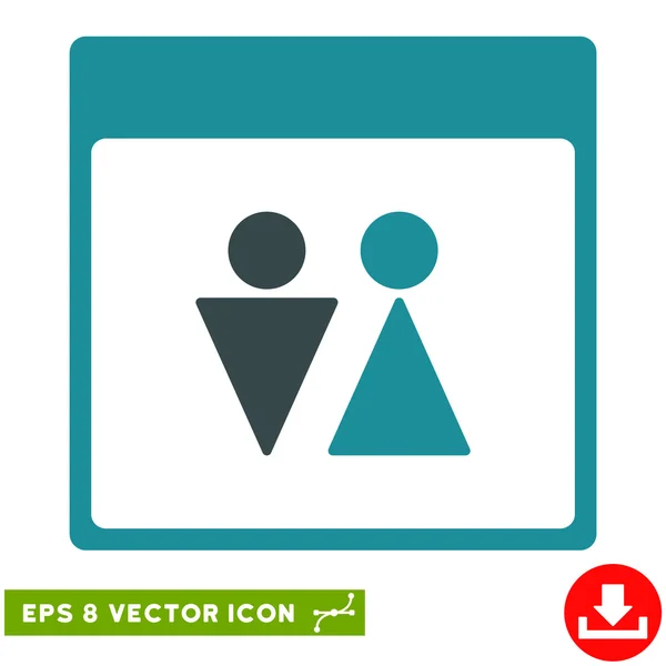 Wc personen kalenderseite vektor eps icon — Stockvektor