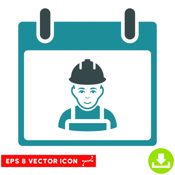 Worker Calendar Day Vector Eps Icon — Stock Vector