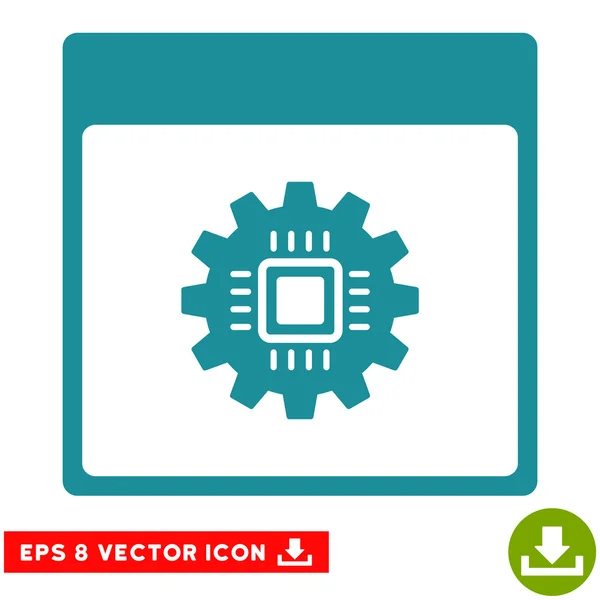 Chip Getriebe Kalender Seite Vektor eps Symbol — Stockvektor