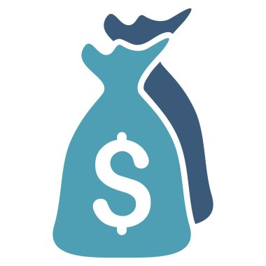 Para çantaları düz glif simgesi