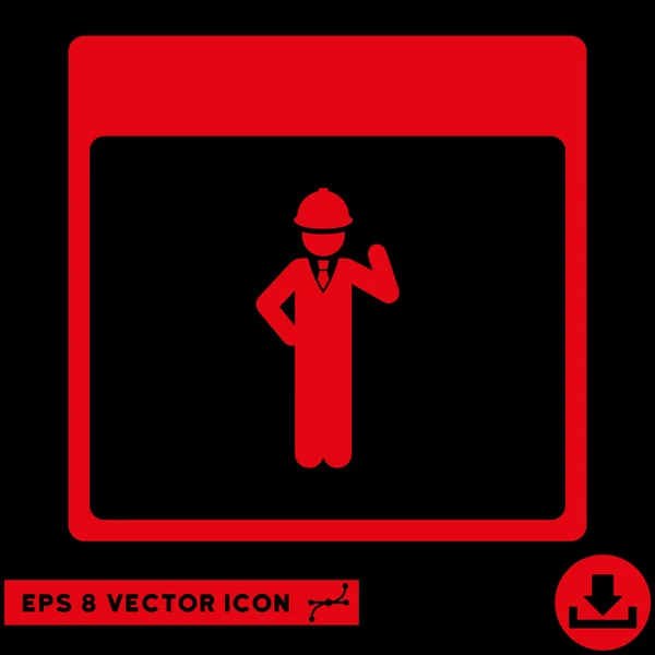 Engineer Calendar Page Vector Eps Icon — Stock Vector