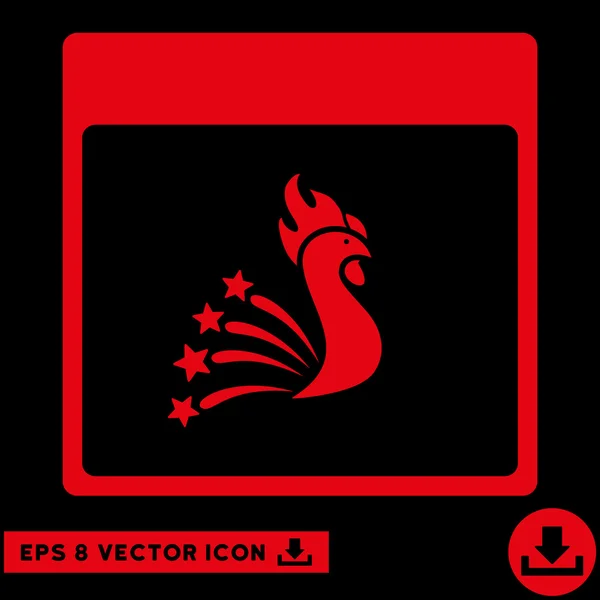 Galo festivo Calendário Página Vector Eps Icon — Vetor de Stock