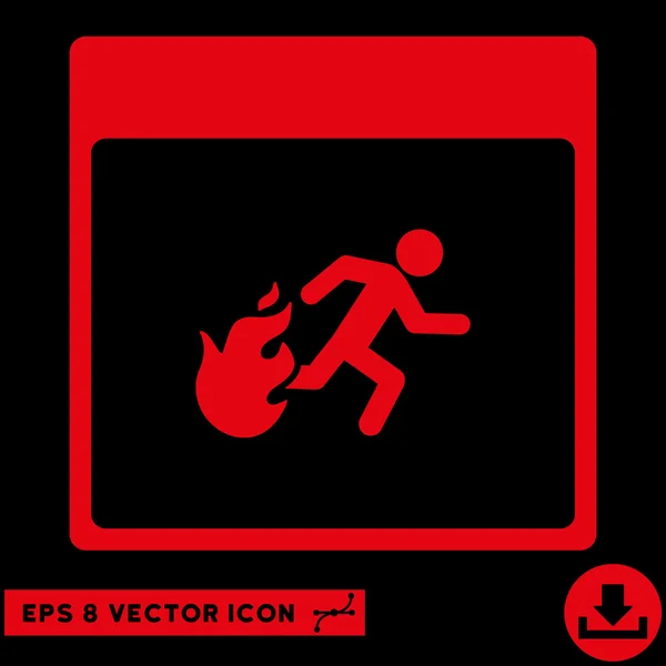 Évacuation d'incendie Homme Calendrier Page vectorielle Eps Icône — Image vectorielle