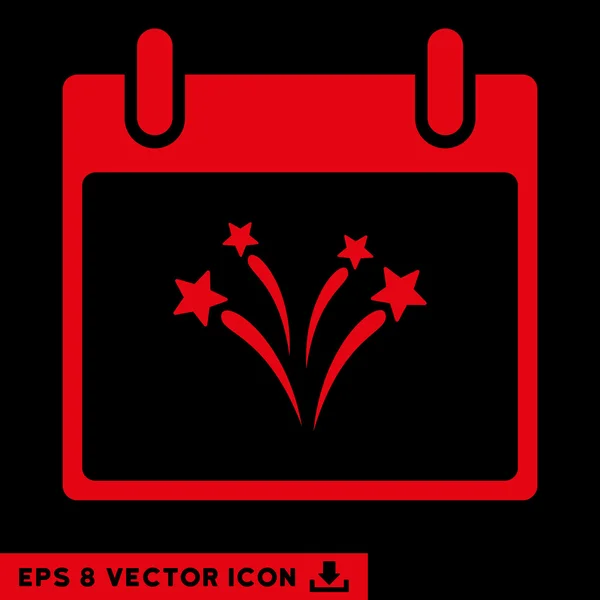 Fireworks Calendar Day Vector Eps Icon — Stock Vector