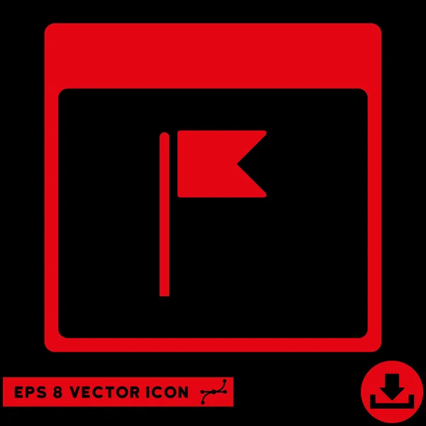 Flag Calendar Page Vector Eps Icon — Stock Vector