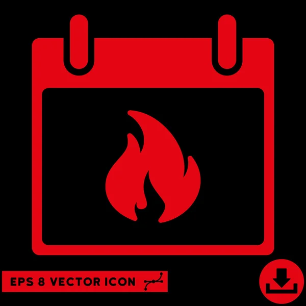 Calendário de chama Dia Vector Eps Ícone — Vetor de Stock