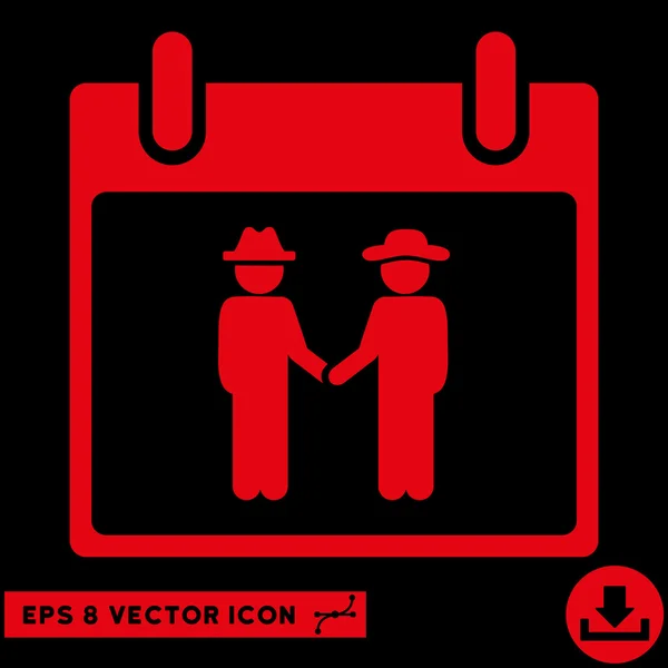 Gemtlemen Handshake Calendar Day Vector Eps Icon — Stock Vector