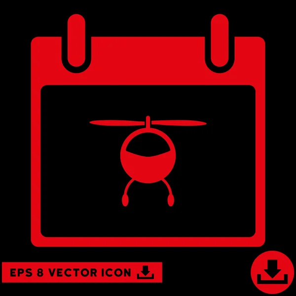 Helicopter Calendar Day Vector Eps Icon — Stock Vector