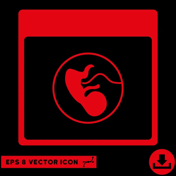Humano Embrião Calendário Página Vector Eps Ícone —  Vetores de Stock