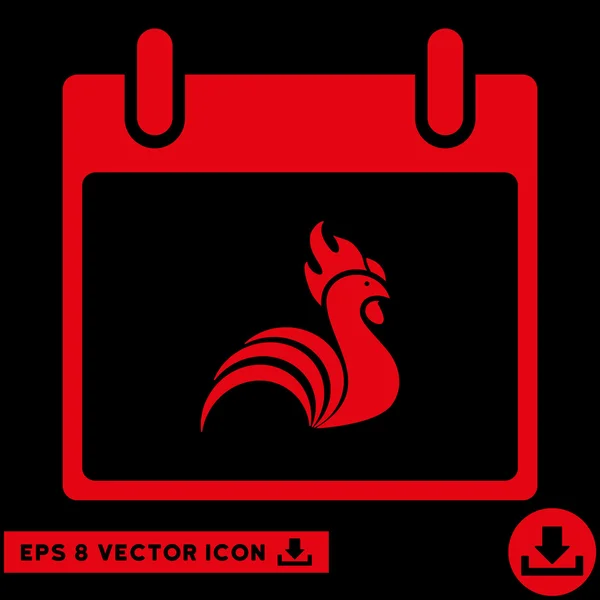 Día del calendario del gallo Vector Eps icono — Vector de stock