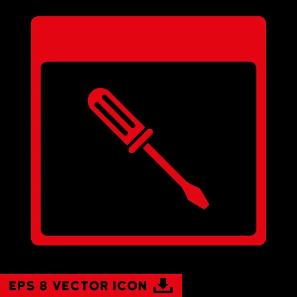 Schraubenzieher Kalender Seite Vektor eps Symbol — Stockvektor